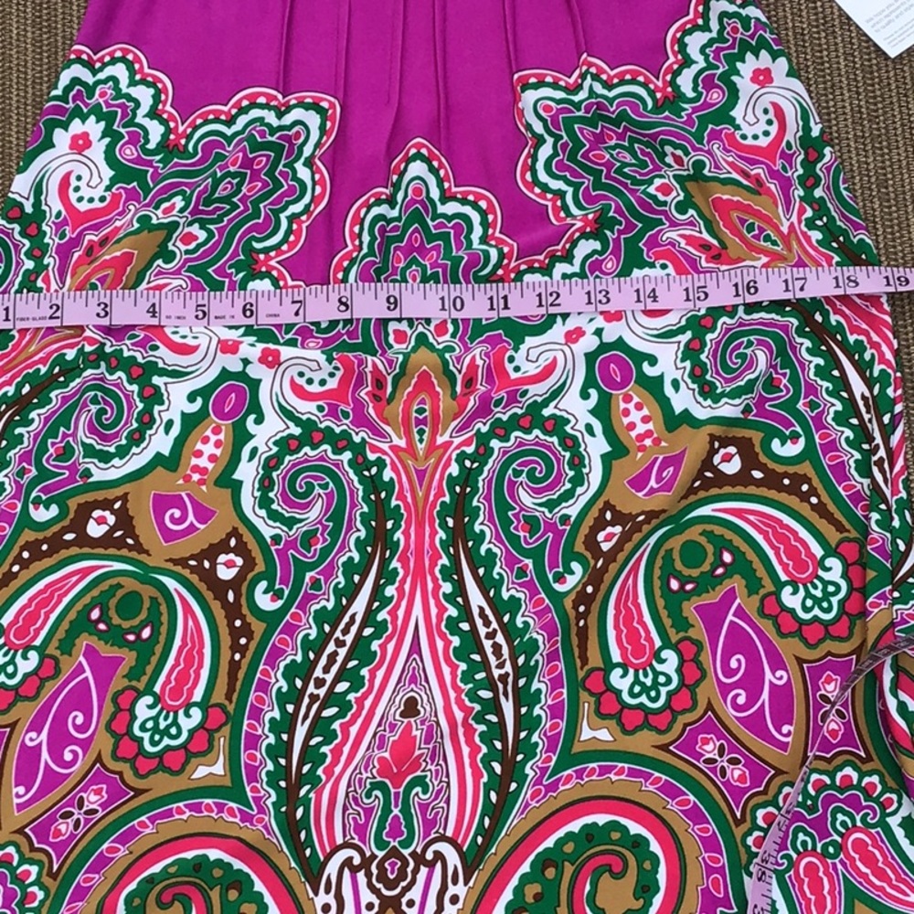 ECI Pink & Lilac Paisley Dress NWT Lord & Taylor 8 - Picture 10 of 14
